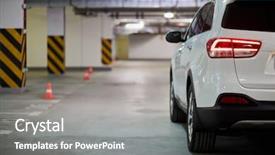  Presentation with car parking - Presentation featuring automobile - driver side of white modern background and a gray colored foreground