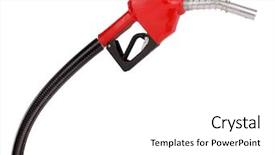  Presentation with pump - Beautiful slide set featuring automobile - gasoline pistol pump fuel nozzle backdrop and a white colored foreground