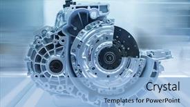  Presentation with car engine - Presentation theme enhanced with automobile - modern car engine background and a light blue colored foreground