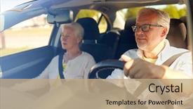  Presentation with old people - Cool new presentation with automobile - road trip travel and old backdrop and a coral colored foreground