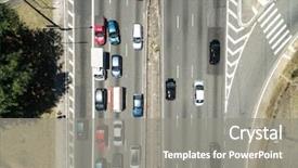  Presentation with automobile - Cool new PPT theme with automobile - top view of radial leste backdrop and a gray colored foreground