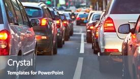  Presentation with traffic road - Beautiful presentation theme featuring automobile - traffic jam or collapse backdrop and a gray colored foreground