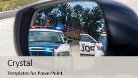  Presentation with vehicles - Cool new slides with automobile - two police vehicles stop backdrop and a light gray colored foreground