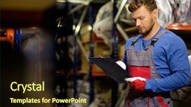  Presentation with automotive - Colorful presentation design enhanced with automobile - worker on a automotive spare backdrop and a wine colored foreground