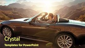  Presentation with couple - Presentation theme having automobile - young attractive couple posing background and a wine colored foreground