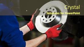  Presentation with garage car - Slides featuring automobile-brake-disk-replacement background and a tawny brown colored foreground