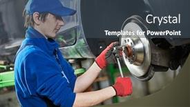  Presentation with repair shop - Presentation theme having automobile-brake-disk-replacement background and a ocean colored foreground