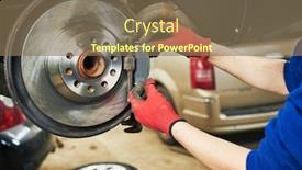  Presentation with car brake - Cool new presentation theme with automobile-brake-pads-replacement backdrop and a violet colored foreground