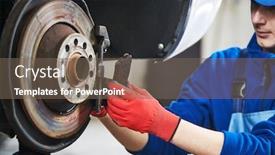  Presentation with car brake - Amazing slides having automobile-brake-pads-replacement backdrop and a violet colored foreground