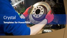  Presentation with car brake - Slide set with automobile-brake-pads-replacement background and a ocean colored foreground