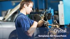  Presentation with mechanic car service repair maintenance - Presentation design with automobile car maintenance at lever background and a ocean colored foreground