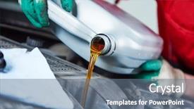  Presentation with automobile - Beautiful theme featuring automobile car oil replacement backdrop and a ocean colored foreground