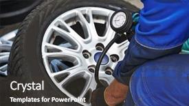  Presentation with tire - Colorful PPT theme enhanced with automobile car wheel after tyre backdrop and a dark gray colored foreground