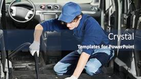  Presentation with car cleaning - Audience pleasing theme consisting of automobile-detailing-car-carpet-cleaning backdrop and a ocean colored foreground