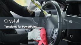  Presentation with car cleaning - Presentation design having automobile-detailing-service-car-interior background and a dark gray colored foreground