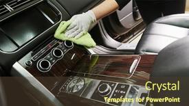  Presentation with car service - Audience pleasing PPT theme consisting of automobile-detailing-service-car-interior backdrop and a tawny brown colored foreground
