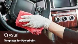  Presentation with car service - Slides featuring automobile-detailing-service-car-interior background and a tawny brown colored foreground