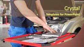  Presentation with automobile engineering - PPT theme enhanced with automobile engineering - mid section of mechanic working background and a tawny brown colored foreground