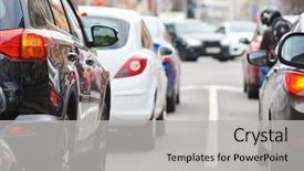  Presentation with automobile - Cool new slides with automobile exhaust - plasterer portrait at indoor wall backdrop and a  colored foreground