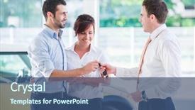  Presentation with keys - Slides having automobile finance - seller handing car keys background and a ocean colored foreground