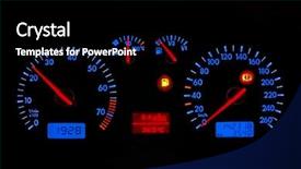  Presentation with blue neon - Audience pleasing slide deck consisting of cars dashes - blue neon car dash board backdrop and a black colored foreground