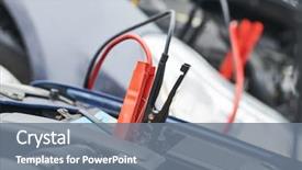  Presentation with automobile - Beautiful slides featuring automobile help booster jumper cables backdrop and a gray colored foreground