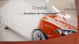  Presentation with car wash - Beautiful PPT theme featuring automobile-in-foam-car-wash backdrop and a soft green colored foreground