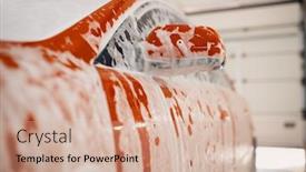  Presentation with car wash - Audience pleasing PPT layouts consisting of automobile-in-foam-car-wash backdrop and a coral colored foreground