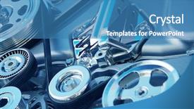  Presentation with modern automotive - PPT theme featuring automotive manufacturing - complex engine of modern car background and a teal colored foreground