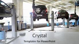  Presentation with diagnosis - Slides having four black cars on lifts background and a lemonade colored foreground