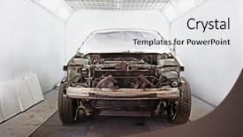  Presentation with art historical painting - Slide deck having painting chamder in a bodyshop background and a white colored foreground