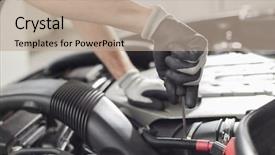  Presentation with automobile - Slides with automobile mechanic repairing car background and a coral colored foreground