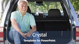  Presentation with automobile - Colorful slides enhanced with automobile mpv - man sitting in back backdrop and a ocean colored foreground