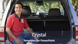  Presentation with automobile - PPT theme with automobile mpv - man sitting in back background and a tawny brown colored foreground