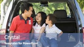  Presentation with automobile - Amazing PPT layouts having automobile mpv - man with two children sitting backdrop and a ocean colored foreground