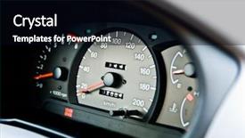  Presentation with automobile - Beautiful slide deck featuring automobile odometer backdrop and a black colored foreground