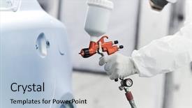  Presentation with automobile - Audience pleasing presentation consisting of automobile or car painting backdrop and a light blue colored foreground