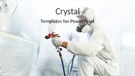  Presentation with automobile - Beautiful slide set featuring automobile painting car painter backdrop and a white colored foreground