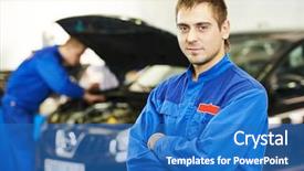  Presentation with mechanic car service repair maintenance - Theme featuring car auto repair or maintenance background and a teal colored foreground