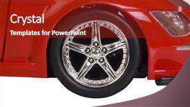  Presentation with automobile - Presentation theme consisting of automobile part - close-up of a car background and a crimson colored foreground