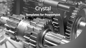  Presentation with industrial - PPT theme enhanced with mechanical parts - industrial gears background background and a dark gray colored foreground
