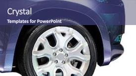  Presentation with blue water splash isolated - Theme with part of a blue sedan background and a ocean colored foreground