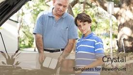  Presentation with catholic father son hoyly spirit - Slides with automobile polo - father and son changing background and a coral colored foreground