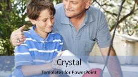  Presentation with oil - Presentation with automobile polo - father teaches his son how background and a light blue colored foreground