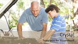  Presentation with car service - Cool new presentation theme with automobile polo - father teaching his son how backdrop and a coral colored foreground