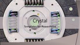  Presentation with product - Amazing PPT theme having automobile product - image of a clutch plate backdrop and a light gray colored foreground