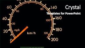  Presentation with revolution - PPT layouts enhanced with automobile revolution - car odometer at one hundred background and a  colored foreground