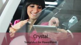  Presentation with car buying - Slides featuring automobile sales - woman buying the car background and a violet colored foreground