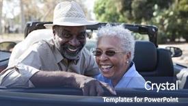  Presentation with african american - Theme enhanced with automobile senior - portrait of happy african american background and a ocean colored foreground