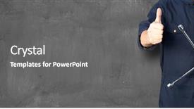  Presentation with service technician - Beautiful slide set featuring automobile service technician - car mechanic backdrop and a gray colored foreground